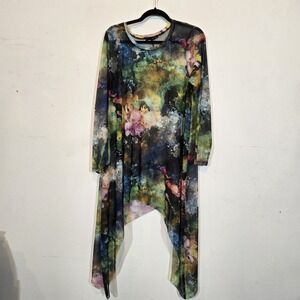 Kozan Long Asymmetric Mesh Top Dress Tunic Lagenlook